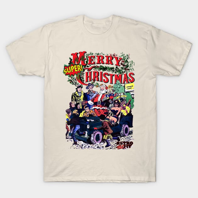 Merry Christmas Retro Style T-Shirt by Joaddo